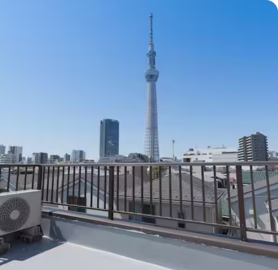 Tokyo Skytree view from private rooftop terrace